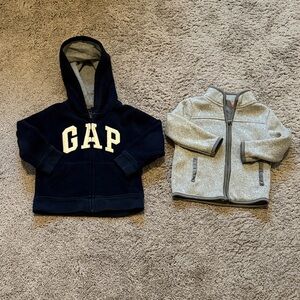 GAP Boys Navy Fleece Hoodie and Fleece Gray Jacket Duo 2T